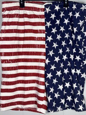 Open Trails American Flag Star Stripe July 4 Patriotic USA Drawstring Shorts 2XL